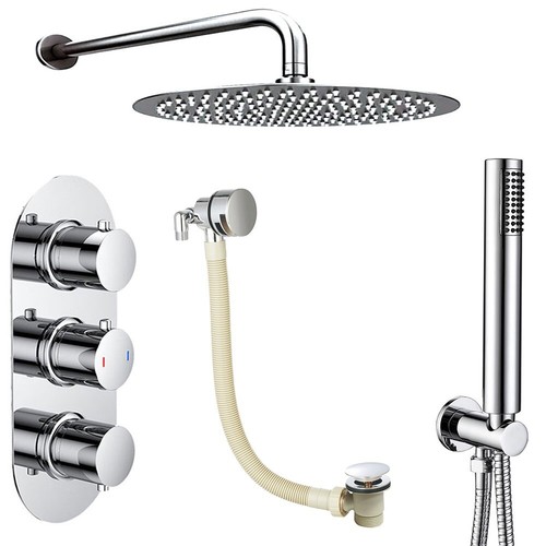 Chrome round triple concealed - triple,