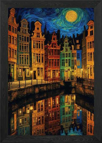 Cityscapes van gogh framed - van,