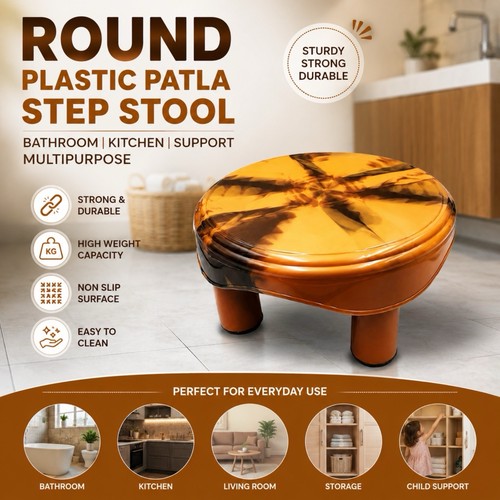 Round plastic patla - plastic, step