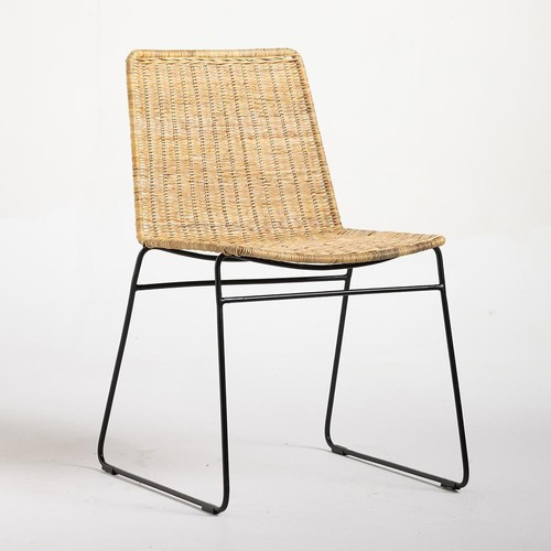 Rattan dining chair - chair, natural
