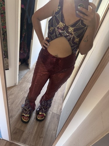 Burgundy sequin flare - burgundy,
