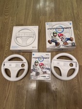 Mario Kart Wii (Nintendo Wii, 2008) + 2 x Official Wii Wheels – Tested