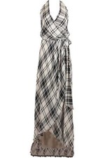 HAUTE HIPPIE WRAP EFFECT PLAID