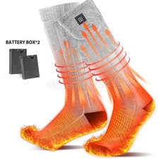 Electric Heated Socks Foot Winter Warmer Sock 3 Level Rechargeable Battery Power