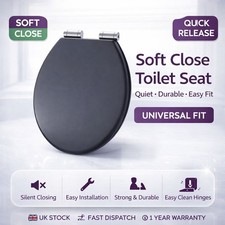 Grey MDF Toilet Seat Soft