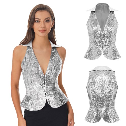 Women sequin vest top - women's,