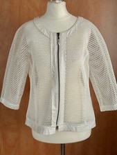 Trend Miss Captain Mesh Jacket White/Ivory Size 40 Stylish Zip Front