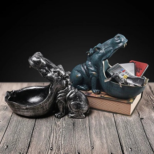 Hippo statue sculpture keys - hippo,