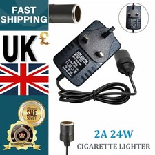Car Cigarette Lighter 240V 3Pin Mains Plug to 12V Socket Adapter Converter AC/DC