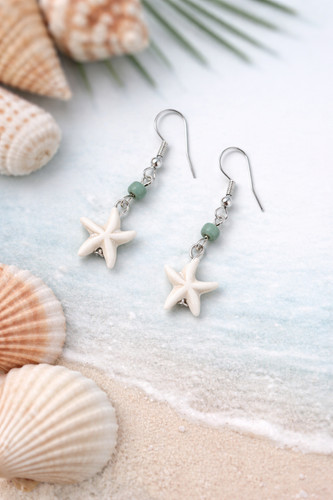 Handmade starfish drop dangle - drop,
