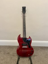 Harley Benton DC-60 Junior (SG Junior) with Upgrades - Vintage Cherry Red