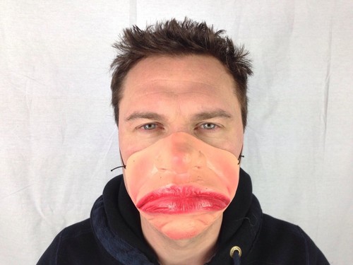 Funny half face fat - half, mask