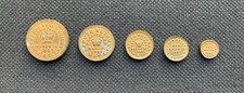 Victorian Brass  Coin  Apothecary Weights - 1847 - Set of Five
