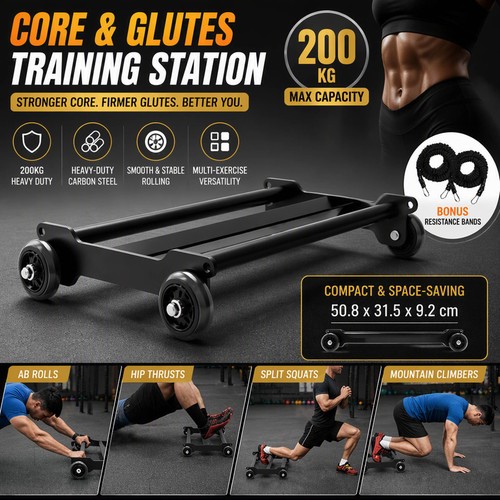 Glute ham glider slider - ham, ab