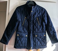 Zara Boys Navy Quilted Coat Jacket 9 Years 134cm Pockets School or Casual VGC
