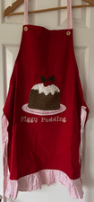 Christmas Xmas Figgy Pudding cute red ladies apron Nwot