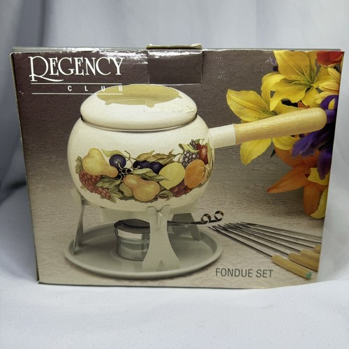 New unused enamel fondue - unused,