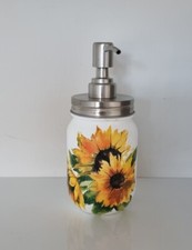 Handmade Sunflower Mason Jar Soap Dispenser/bathroom/kitchen/hand decorated