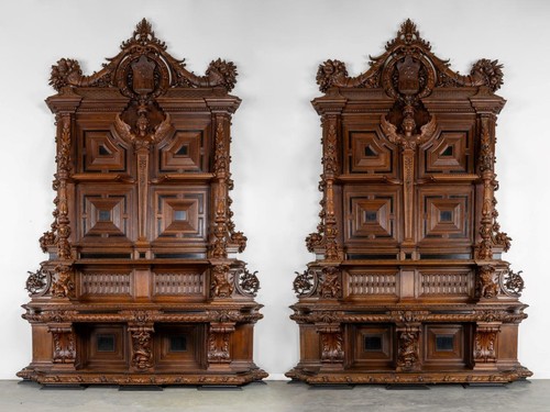 Pair antique italian gothic - pair,