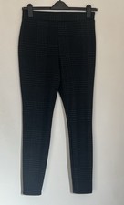 Papaya Dark Grey Checked Elasticated Smart Trousers Size 12