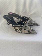 Animal Print Kitten Heel Pointed Toe Mules Size 5 New