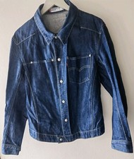 Levi's Dark Blue Denim Jacket Medium Red Tab Jean Coat Button Down M Vitange