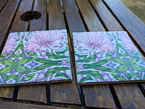 Handcrafted ceramic coasters - ceramic,