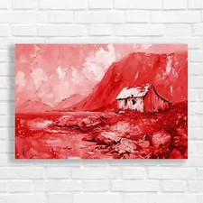 Scenic Lakeside Cabin Red