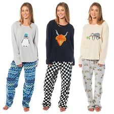Womens Pyjamas Set Thermal Fleece Soft Warm Animal Design Sleepwear Loungewear