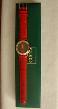 Gucci 3000M Red and Green Dial 18k Gold Plated Men's 33mm - Roman Numeral Bezel