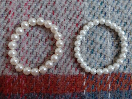 Faux pearl beaded bracelets - pearl,