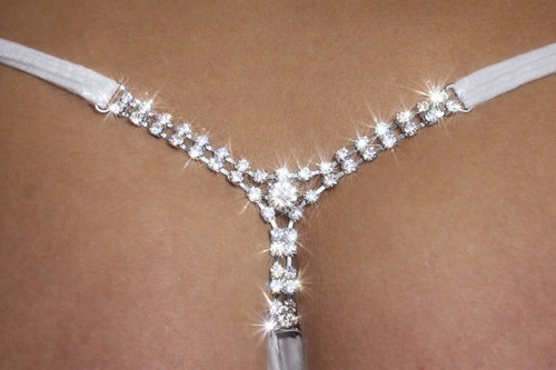 String thong bar - t-bar, diamante
