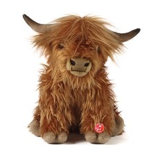 Living Nature Highland Cow Brown Soft Toy Farm Toy with Sound | Soft Toy Gift