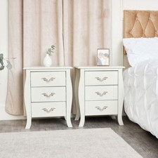 Pair of 3 Drawer Bedside