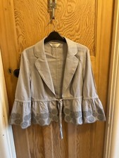 BNWOT Marks & Spencer Linen Mix Embroidered Lightweight Jacket Size 8