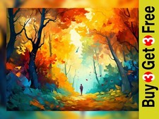 Vivid Colourful Autumn Forest