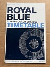 1967 1968 Winter Issue Royal Blue Express Coach Services Bus Timetable Route Map