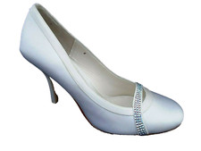 BENJAMIN ADAMS WHITE SATIN HEELS LADIES WEDDING COURT SHOES UK 5.5 - EUR 38.5