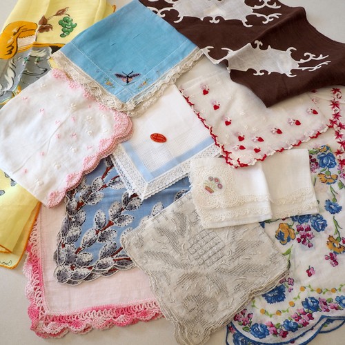 Vintage hankies lot ladies - vintage,