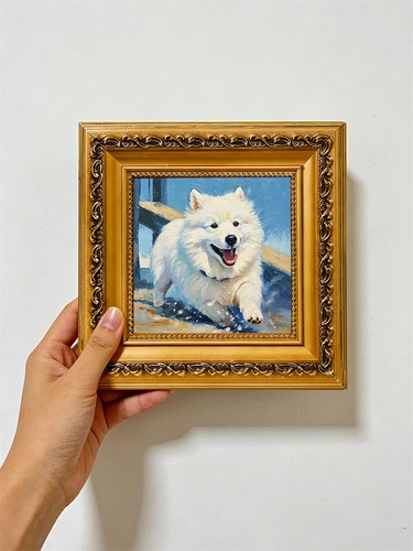 Happy samoyed dog - happy,