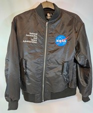 NASA Jacket, Black Bomber Jacket, NASA Space Logo Design, BNWT
