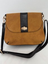 mustard and brown shoulder bag