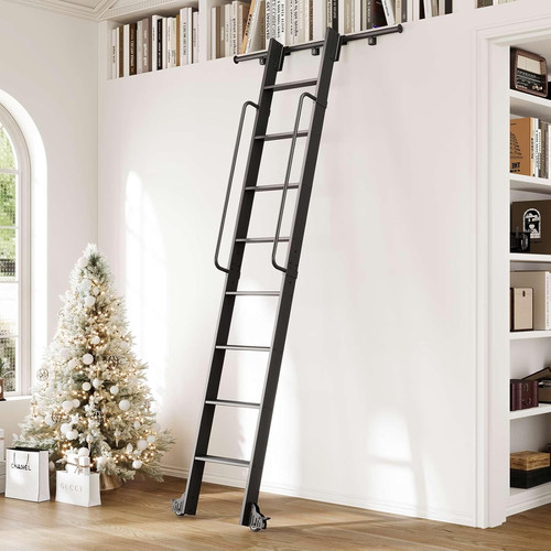 9ft aluminum library ladder - 9ft,
