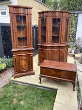 Italian Walnut Corner Cabinet  / 3 door dresser / tv unit