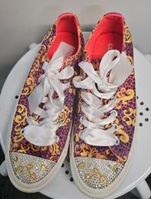 Ladies CONVERSE multicolour customised diamante converse UK6 EU39 US8- CG S60
