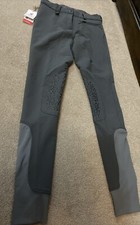 New Girls Breeches Size 28 / 146 Grey Silicone Knee Patch Derby House