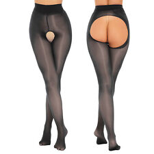 UK Women Sheer Hollow Out Tight Pantyhose Suspender Thigh High Stockings Pants