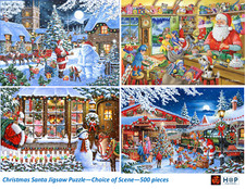 Christmas Santa 500 piece Jigsaw Puzzles by HOP Choice of Scene - New