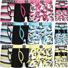 3 Pack Mens Crosshatch Boxers Designer Crystaline Shorts Underwear Trunks Set