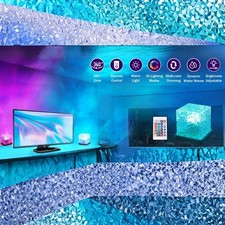 CUBE NORTHERN LIGHTS WATER WAVE NIGHT LIGHT W/REMOTE LED ATMOSPHERE LAMP UK